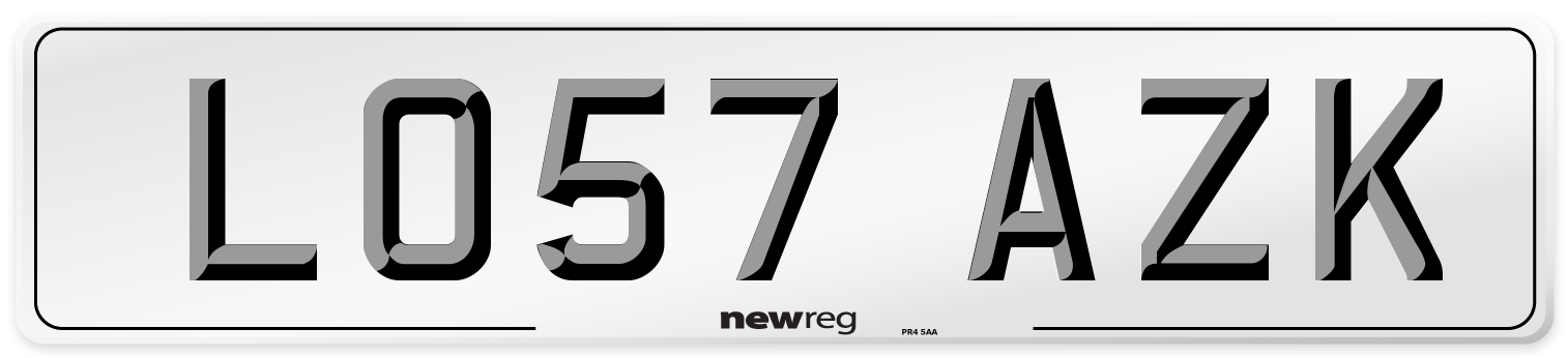 LO57 AZK Number Plate from New Reg